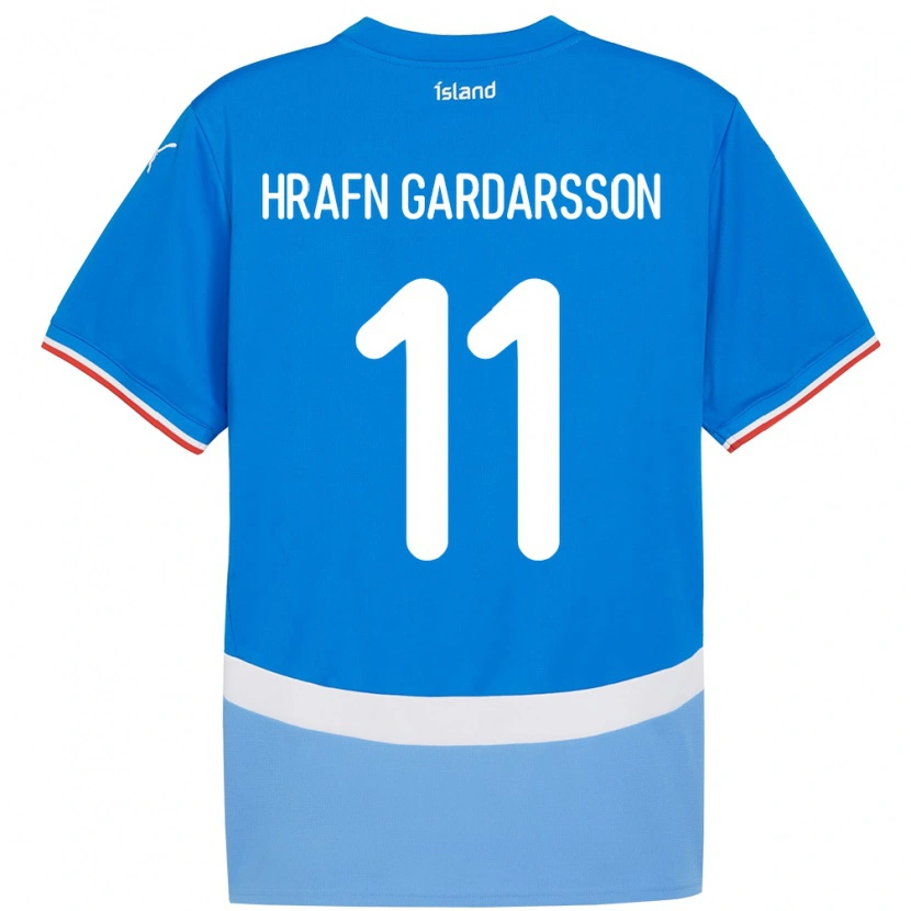 Danxen Uomo Maglia Islanda Bjarki Hrafn Gardarsson #11 Blu Kit Gara Home 24-26 Maglietta