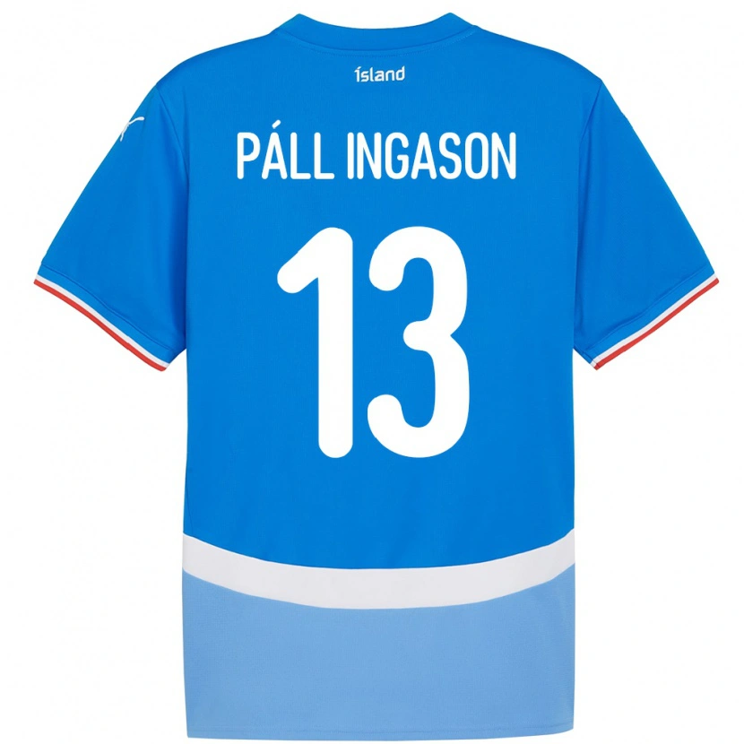Danxen Uomo Maglia Islanda Sverrir Páll Ingason #13 Blu Kit Gara Home 24-26 Maglietta