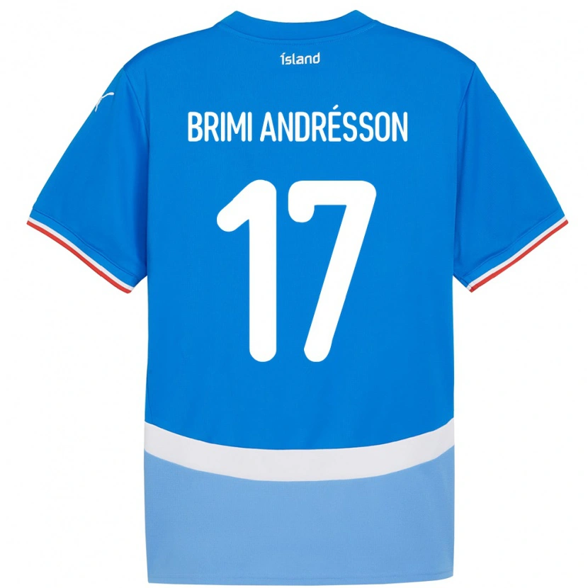Danxen Uomo Maglia Islanda Björgvin Brimi Andrésson #17 Blu Kit Gara Home 24-26 Maglietta