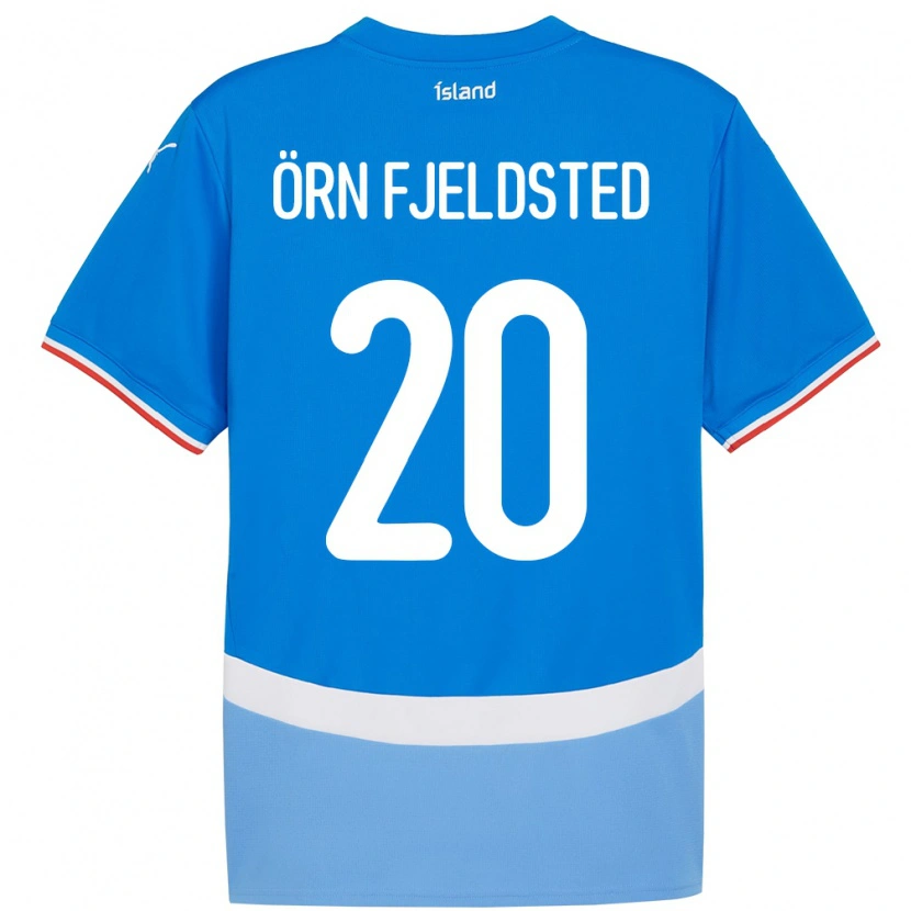 Danxen Uomo Maglia Islanda Dagur Örn Fjeldsted #20 Blu Kit Gara Home 24-26 Maglietta