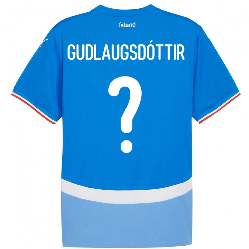 Danxen Uomo Maglia Islanda Aldís Guðlaugsdóttir #0 Blu Kit Gara Home 24-26 Maglietta