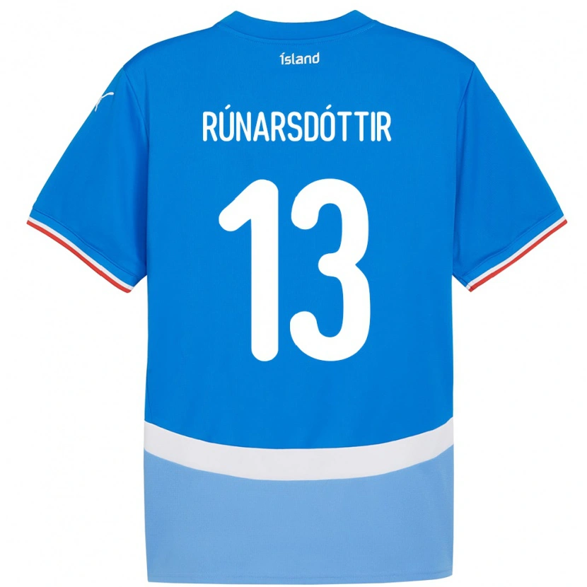 Danxen Uomo Maglia Islanda Cecilía Rán Rúnarsdóttir #13 Blu Kit Gara Home 24-26 Maglietta