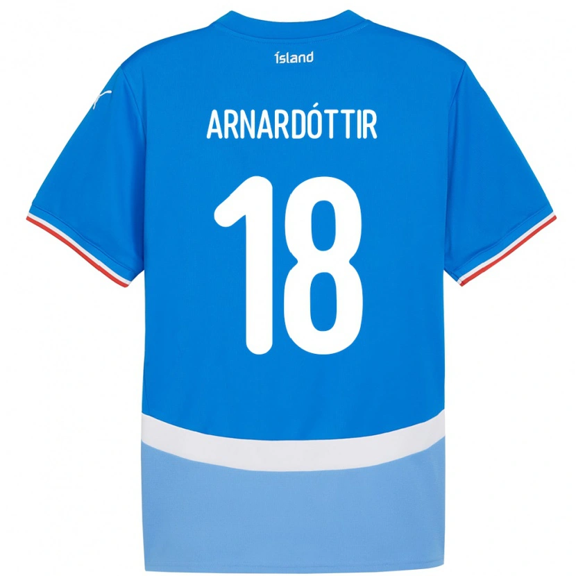 Danxen Uomo Maglia Islanda Guðrún Arnardóttir #18 Blu Kit Gara Home 24-26 Maglietta