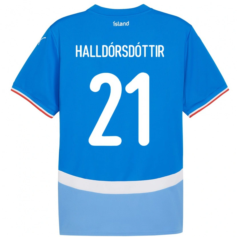 Danxen Uomo Maglia Islanda Hafrún Rakel Halldórsdóttir #21 Blu Kit Gara Home 24-26 Maglietta