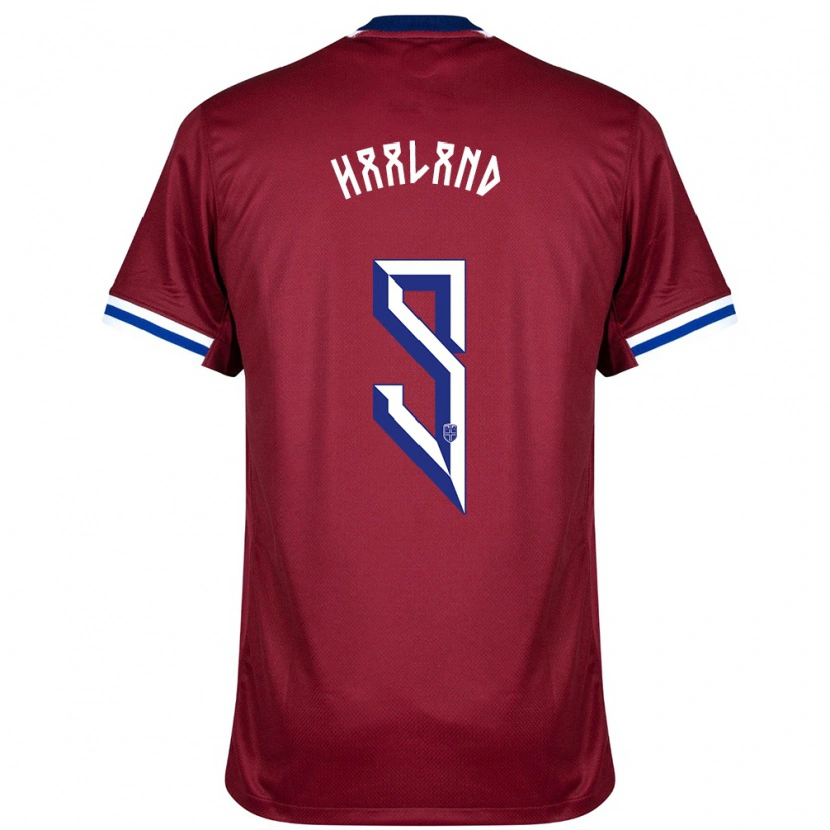 Danxen Uomo Maglia Norvegia Erling Haaland #9 Rosso Blu Bianco Kit Gara Home 24-26 Maglietta