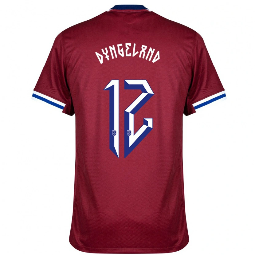 Danxen Uomo Maglia Norvegia Mathias Dyngeland #12 Rosso Blu Bianco Kit Gara Home 24-26 Maglietta