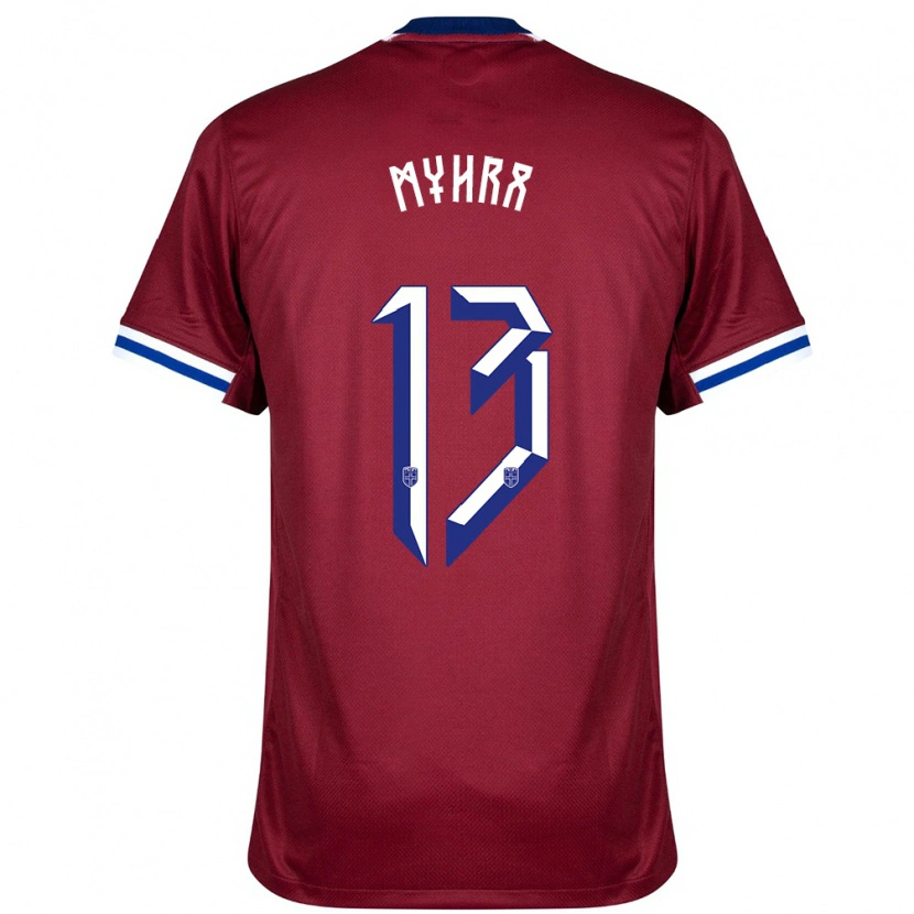 Danxen Uomo Maglia Norvegia Viljar Myhra #13 Rosso Blu Bianco Kit Gara Home 24-26 Maglietta