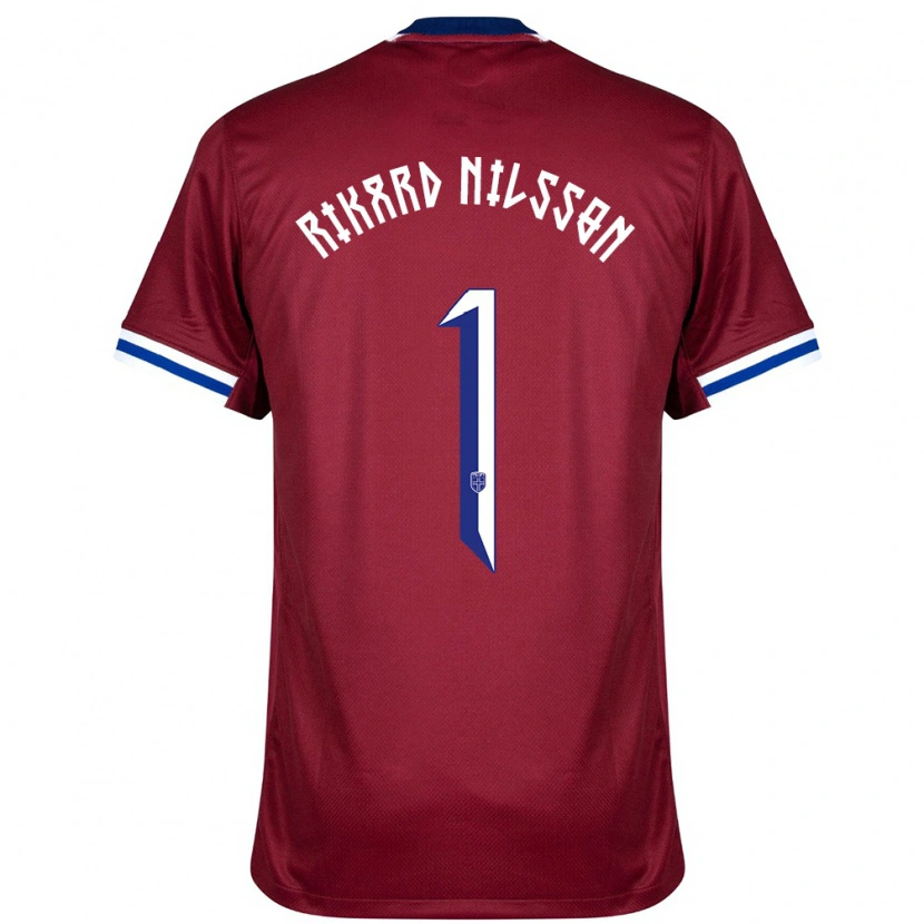 Danxen Uomo Maglia Norvegia Oskar Rikard Nilsson #1 Rosso Blu Bianco Kit Gara Home 24-26 Maglietta