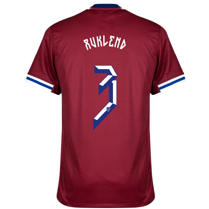Danxen Uomo Maglia Norvegia Vetle Auklend #3 Rosso Blu Bianco Kit Gara Home 24-26 Maglietta