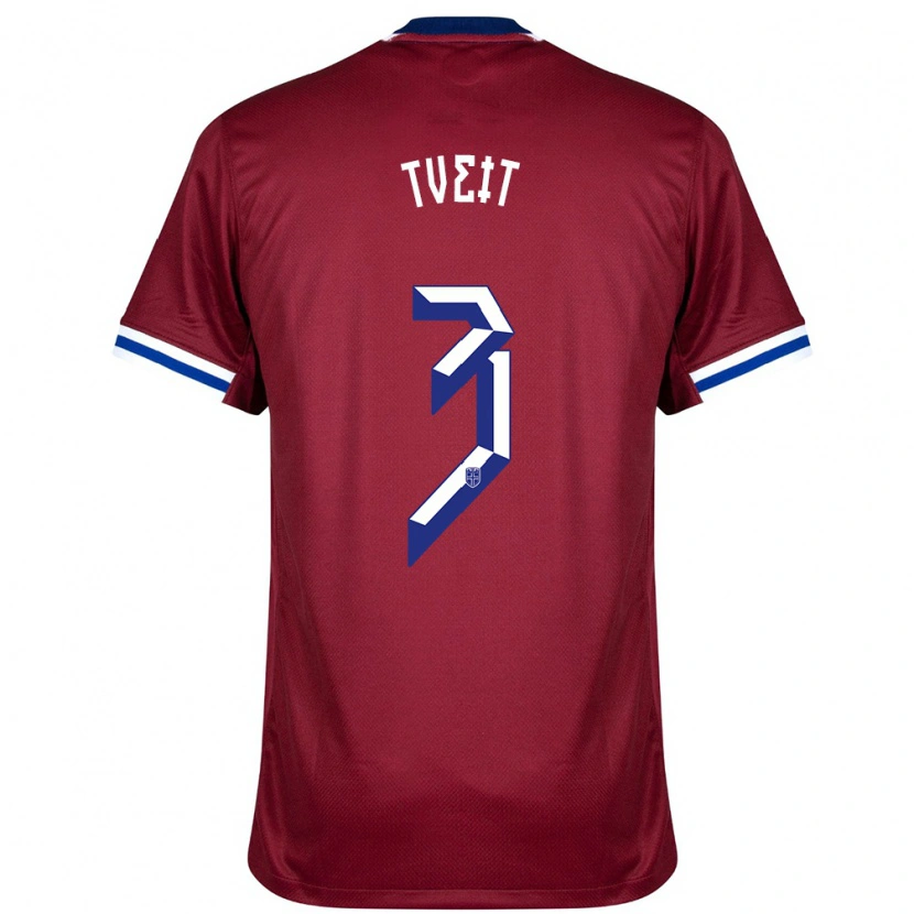 Danxen Uomo Maglia Norvegia Aksel Tveit #3 Rosso Blu Bianco Kit Gara Home 24-26 Maglietta