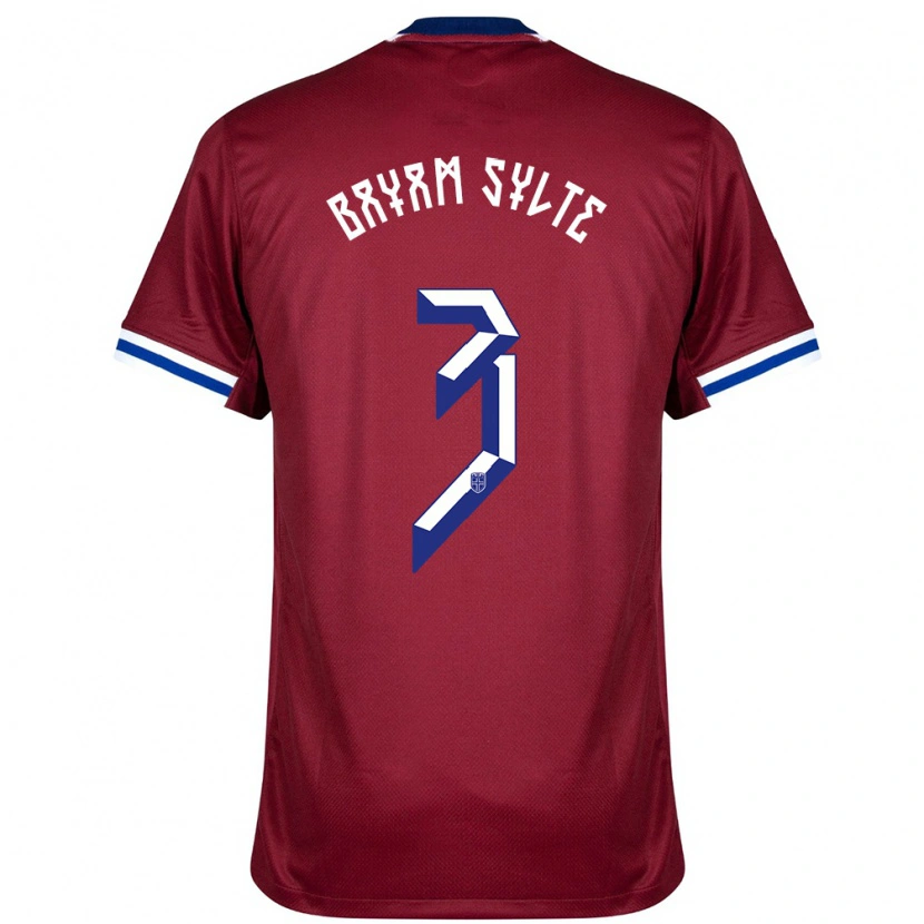 Danxen Uomo Maglia Norvegia Daniel Bayam Sylte #3 Rosso Blu Bianco Kit Gara Home 24-26 Maglietta
