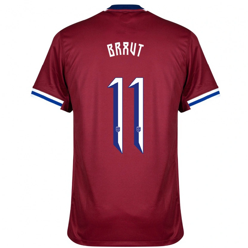 Danxen Uomo Maglia Norvegia Daniel Braut #11 Rosso Blu Bianco Kit Gara Home 24-26 Maglietta