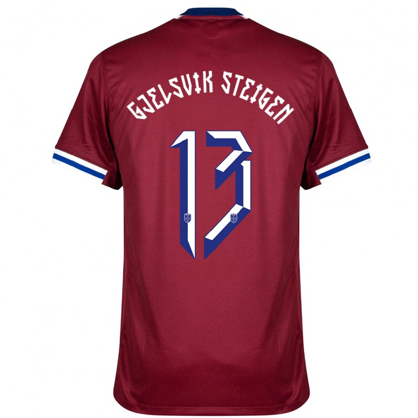 Danxen Uomo Maglia Norvegia Rasmus Gjelsvik Steigen #13 Rosso Blu Bianco Kit Gara Home 24-26 Maglietta