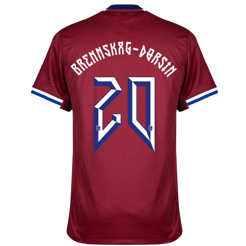 Danxen Uomo Maglia Norvegia Leo Brennskag-Dorsin #20 Rosso Blu Bianco Kit Gara Home 24-26 Maglietta