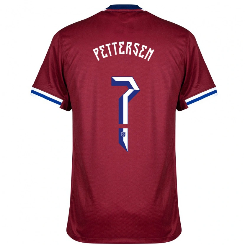 Danxen Uomo Maglia Norvegia Guro Pettersen #0 Rosso Blu Bianco Kit Gara Home 24-26 Maglietta