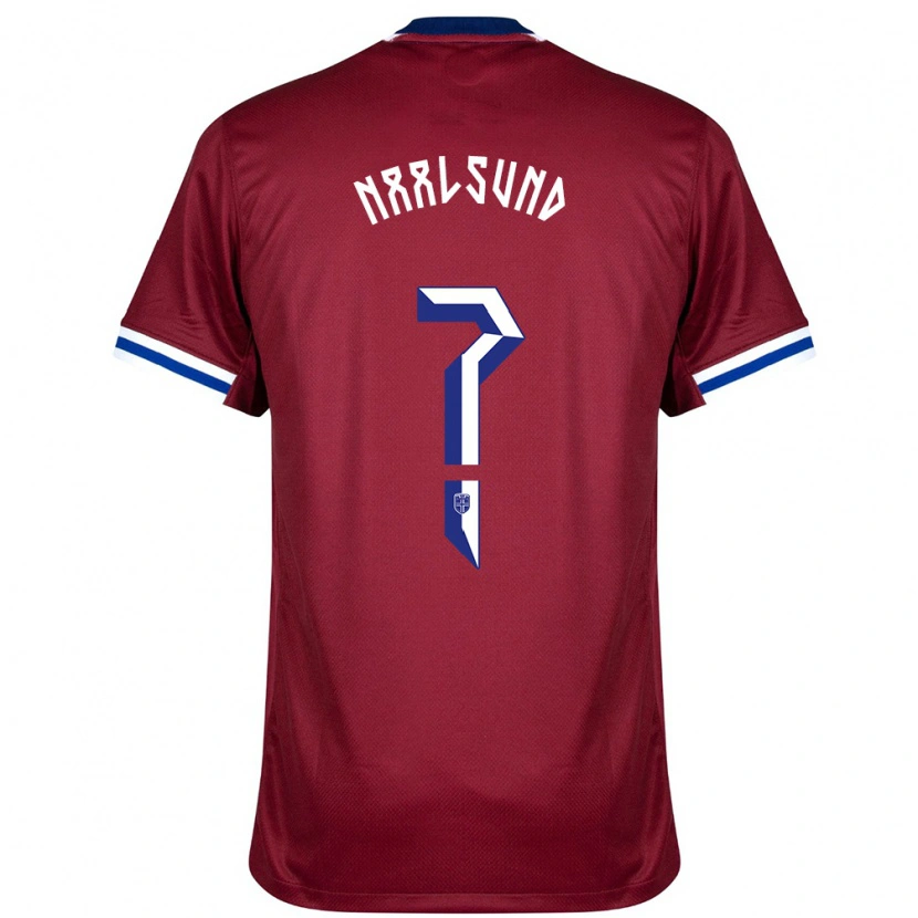 Danxen Uomo Maglia Norvegia Lisa Naalsund #0 Rosso Blu Bianco Kit Gara Home 24-26 Maglietta