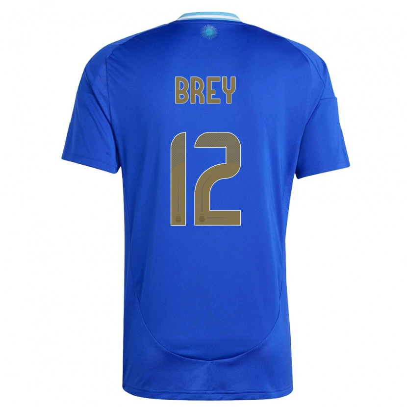 Danxen Uomo Maglia Argentina Leandro Brey #12 Blu Kit Gara Away 24-26 Maglietta