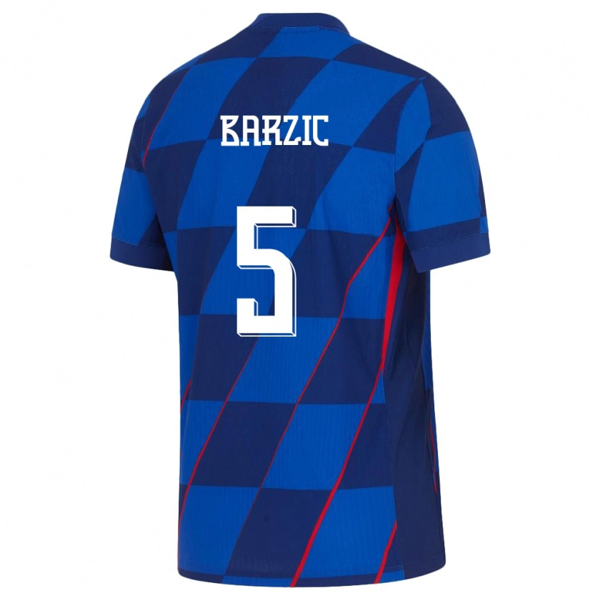 Danxen Uomo Maglia Croazia Matia Barzic #5 Blu Kit Gara Away 24-26 Maglietta