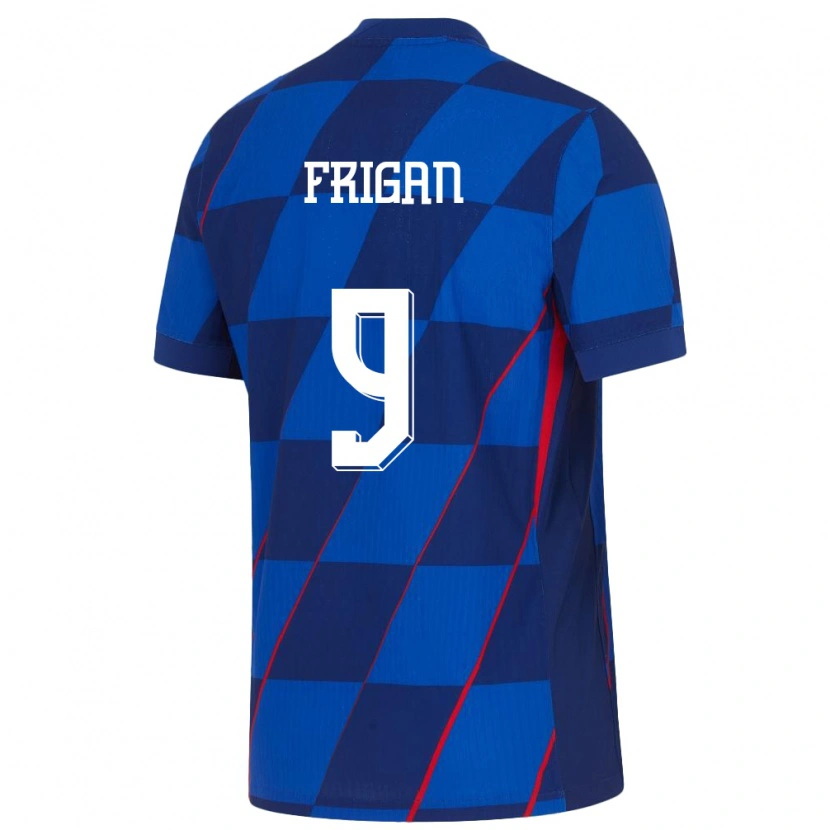 Danxen Uomo Maglia Croazia Matija Frigan #9 Blu Kit Gara Away 24-26 Maglietta