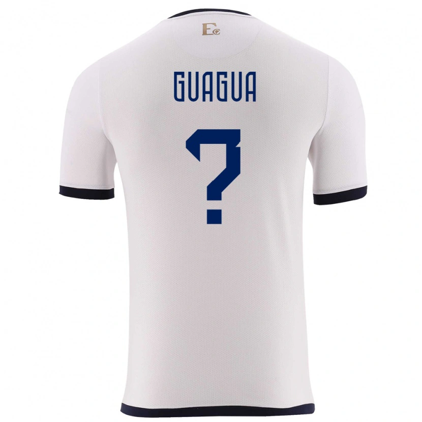 Danxen Uomo Maglia Ecuador Darwin Guagua #0 Bianco Kit Gara Away 24-26 Maglietta
