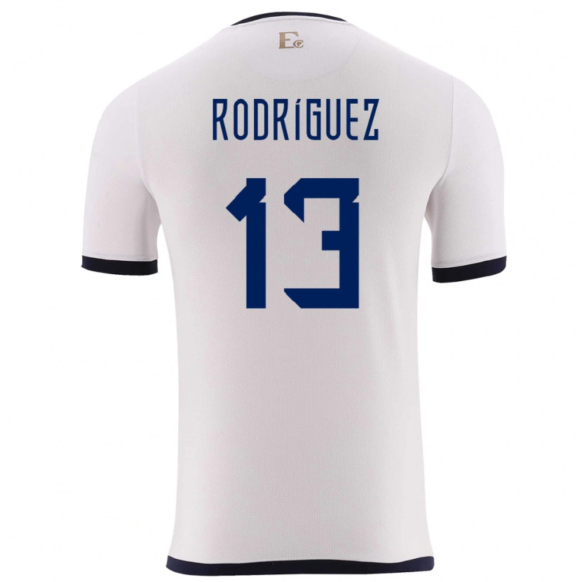 Danxen Uomo Maglia Ecuador Emerson Rodríguez #13 Bianco Kit Gara Away 24-26 Maglietta