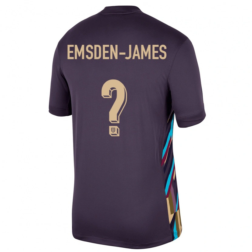 Danxen Uomo Maglia Inghilterra Harley Emsden-James #0 Uvetta Scura Kit Gara Away 24-26 Maglietta