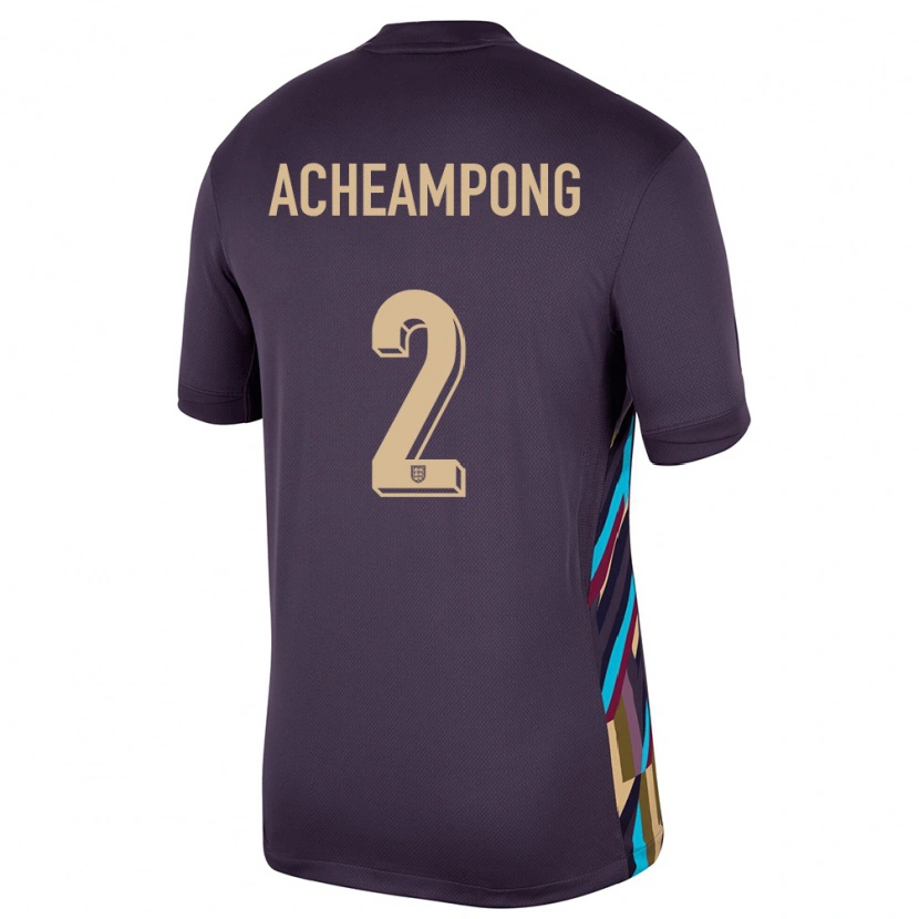 Danxen Uomo Maglia Inghilterra Josh Acheampong #2 Uvetta Scura Kit Gara Away 24-26 Maglietta