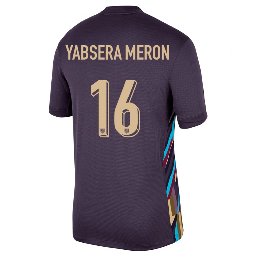 Danxen Uomo Maglia Inghilterra Yabsera Meron #16 Uvetta Scura Kit Gara Away 24-26 Maglietta