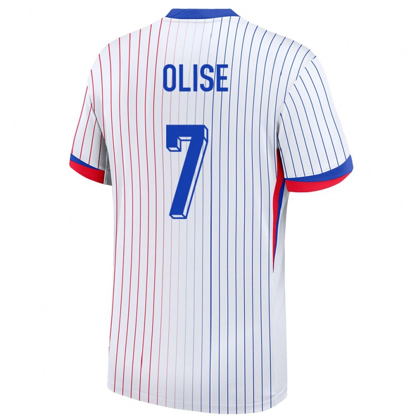 Danxen Uomo Maglia Francia Michael Olise #7 Bianco Kit Gara Away 24-26 Maglietta