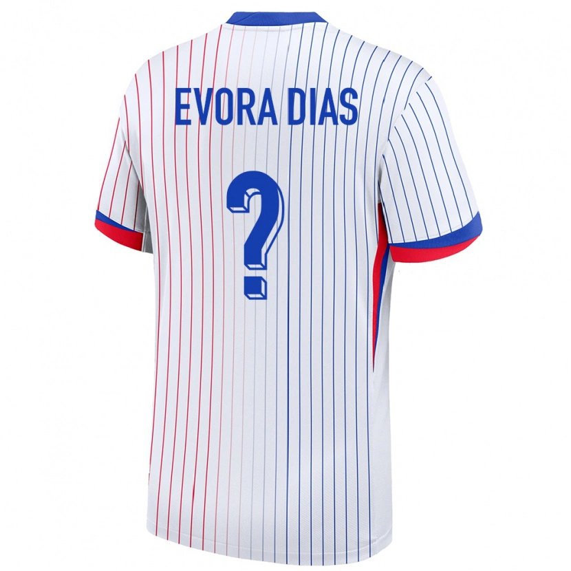 Danxen Uomo Maglia Francia Enzo Evora Dias #0 Bianco Kit Gara Away 24-26 Maglietta