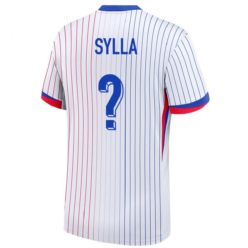 Danxen Uomo Maglia Francia Mohamed Sylla #0 Bianco Kit Gara Away 24-26 Maglietta