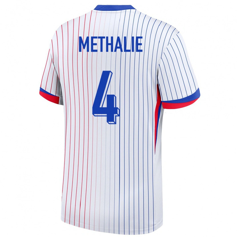 Danxen Uomo Maglia Francia Dayann Methalie #4 Bianco Kit Gara Away 24-26 Maglietta