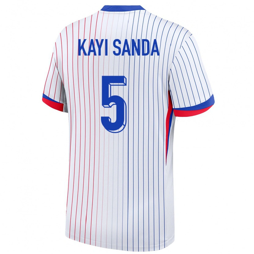 Danxen Uomo Maglia Francia Joachim Kayi Sanda #5 Bianco Kit Gara Away 24-26 Maglietta