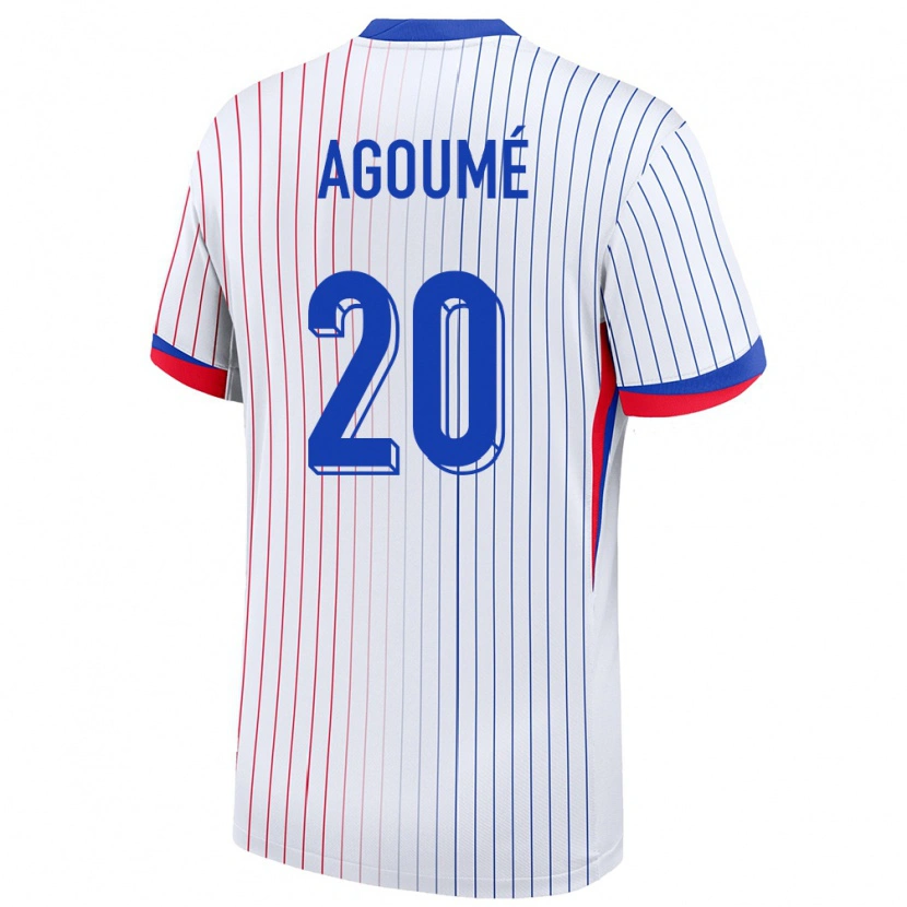 Danxen Uomo Maglia Francia Lucien Agoumé #20 Bianco Kit Gara Away 24-26 Maglietta