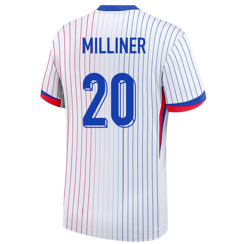 Danxen Uomo Maglia Francia Léo Milliner #20 Bianco Kit Gara Away 24-26 Maglietta