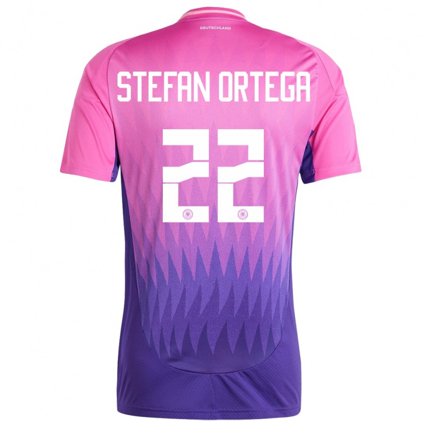 Danxen Uomo Maglia Germania Stefan Ortega #22 Rosa Viola Kit Gara Away 24-26 Maglietta