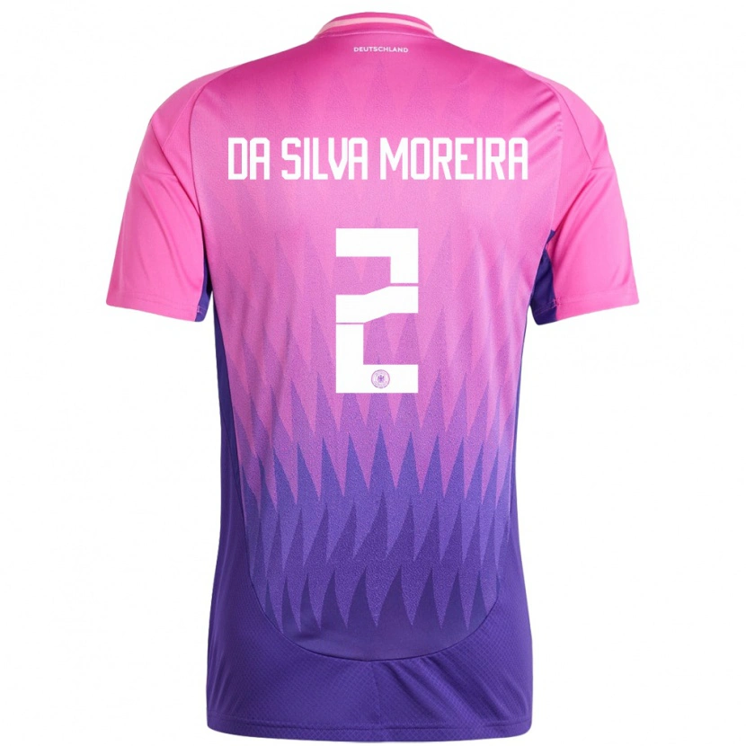 Danxen Uomo Maglia Germania Eric Da Silva Moreira #2 Rosa Viola Kit Gara Away 24-26 Maglietta