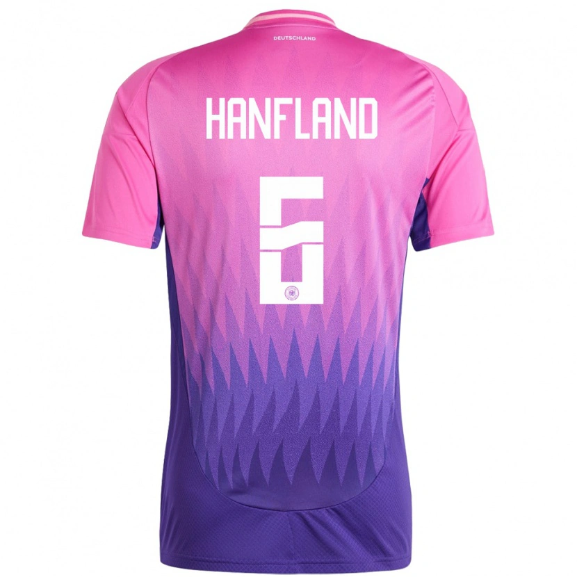 Danxen Uomo Maglia Germania Paul Hanfland #6 Rosa Viola Kit Gara Away 24-26 Maglietta