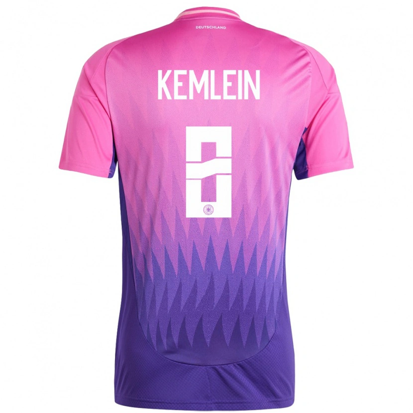 Danxen Uomo Maglia Germania Aljoscha Kemlein #8 Rosa Viola Kit Gara Away 24-26 Maglietta