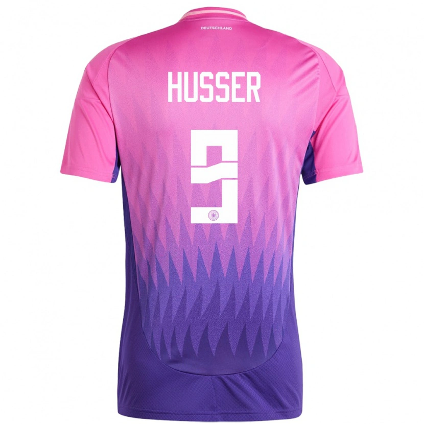 Danxen Uomo Maglia Germania Denis Husser #9 Rosa Viola Kit Gara Away 24-26 Maglietta