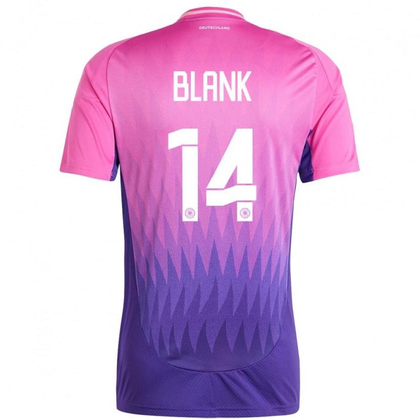 Danxen Uomo Maglia Germania Hendry Blank #14 Rosa Viola Kit Gara Away 24-26 Maglietta