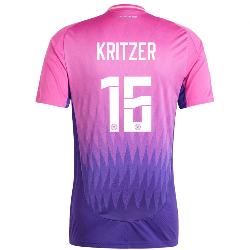 Danxen Uomo Maglia Germania Mateo Kritzer #16 Rosa Viola Kit Gara Away 24-26 Maglietta