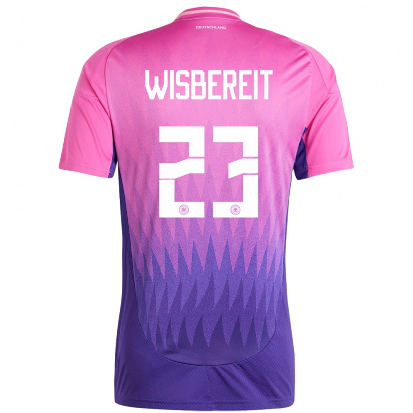 Danxen Uomo Maglia Germania Tom Wisbereit #23 Rosa Viola Kit Gara Away 24-26 Maglietta