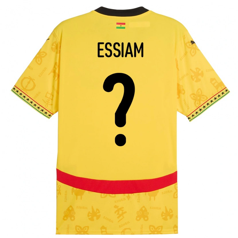 Danxen Uomo Maglia Ghana Emmanuel Essiam #0 Giallo Kit Gara Away 24-26 Maglietta