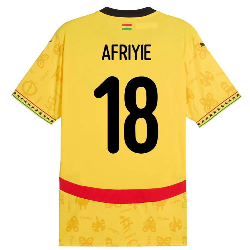 Danxen Uomo Maglia Ghana Daniel Afriyie #18 Giallo Kit Gara Away 24-26 Maglietta