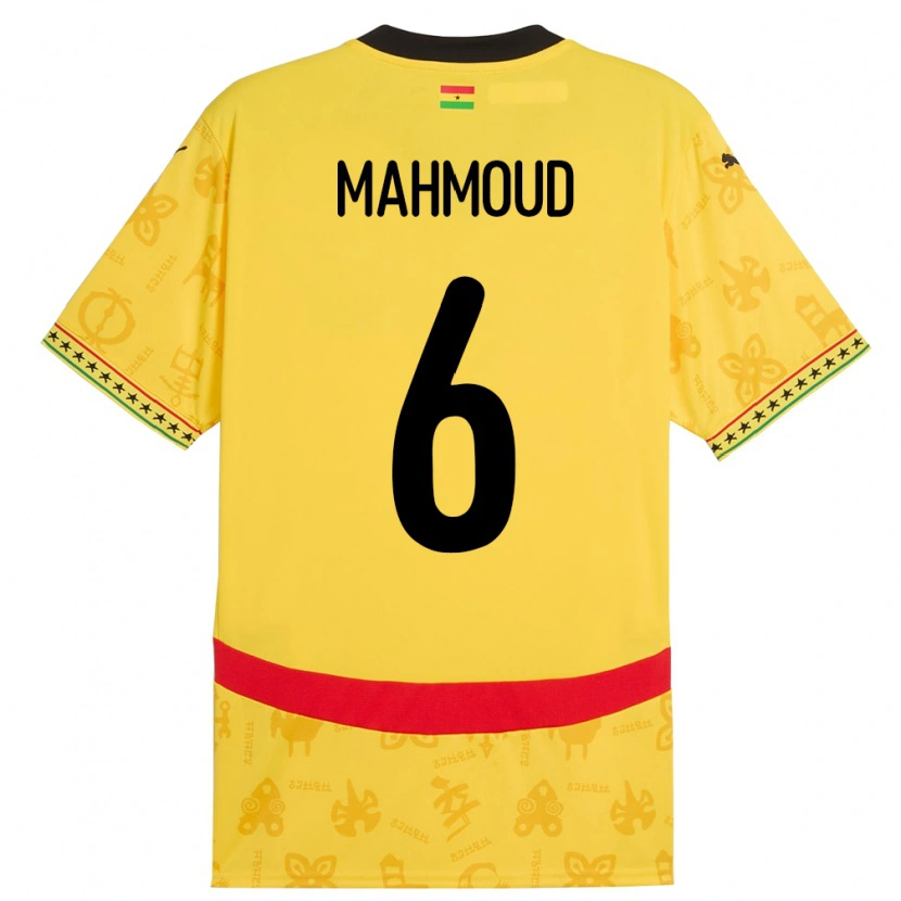 Danxen Uomo Maglia Ghana Mohaison Mahmoud #6 Giallo Kit Gara Away 24-26 Maglietta