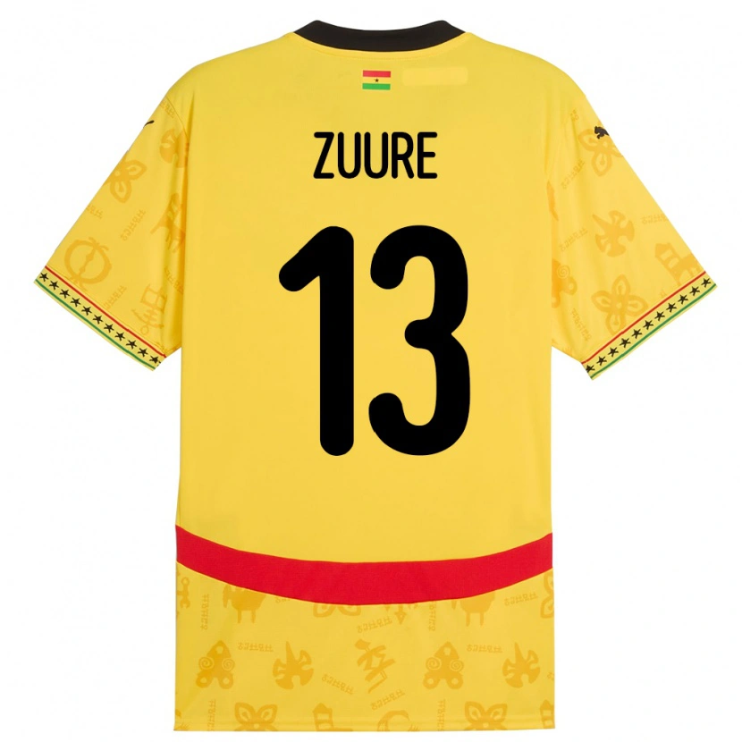 Danxen Uomo Maglia Ghana Moses Salifu Bawa Zuure #13 Giallo Kit Gara Away 24-26 Maglietta