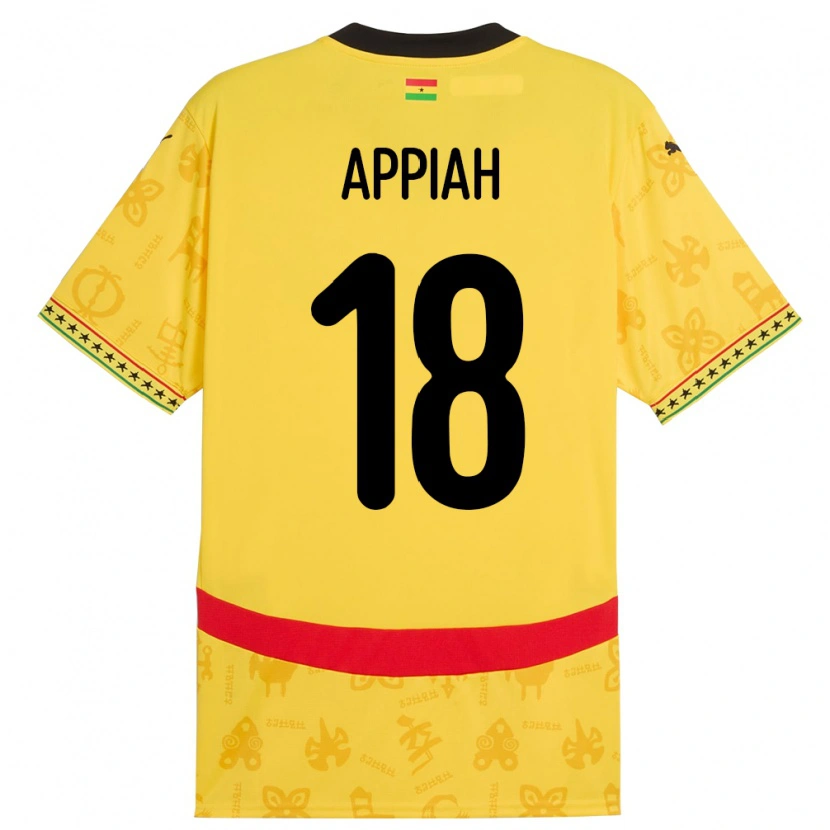 Danxen Uomo Maglia Ghana Veronica Appiah #18 Giallo Kit Gara Away 24-26 Maglietta
