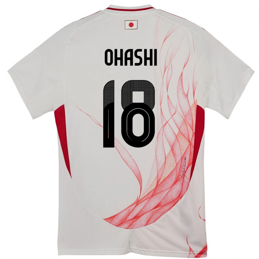 Danxen Uomo Maglia Giappone Yuki Ohashi #18 Bianco Kit Gara Away 24-26 Maglietta