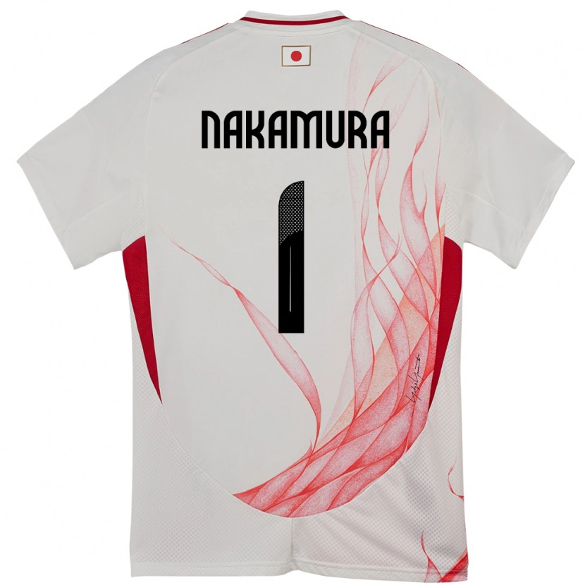 Danxen Uomo Maglia Giappone Keisuke Nakamura #1 Bianco Kit Gara Away 24-26 Maglietta